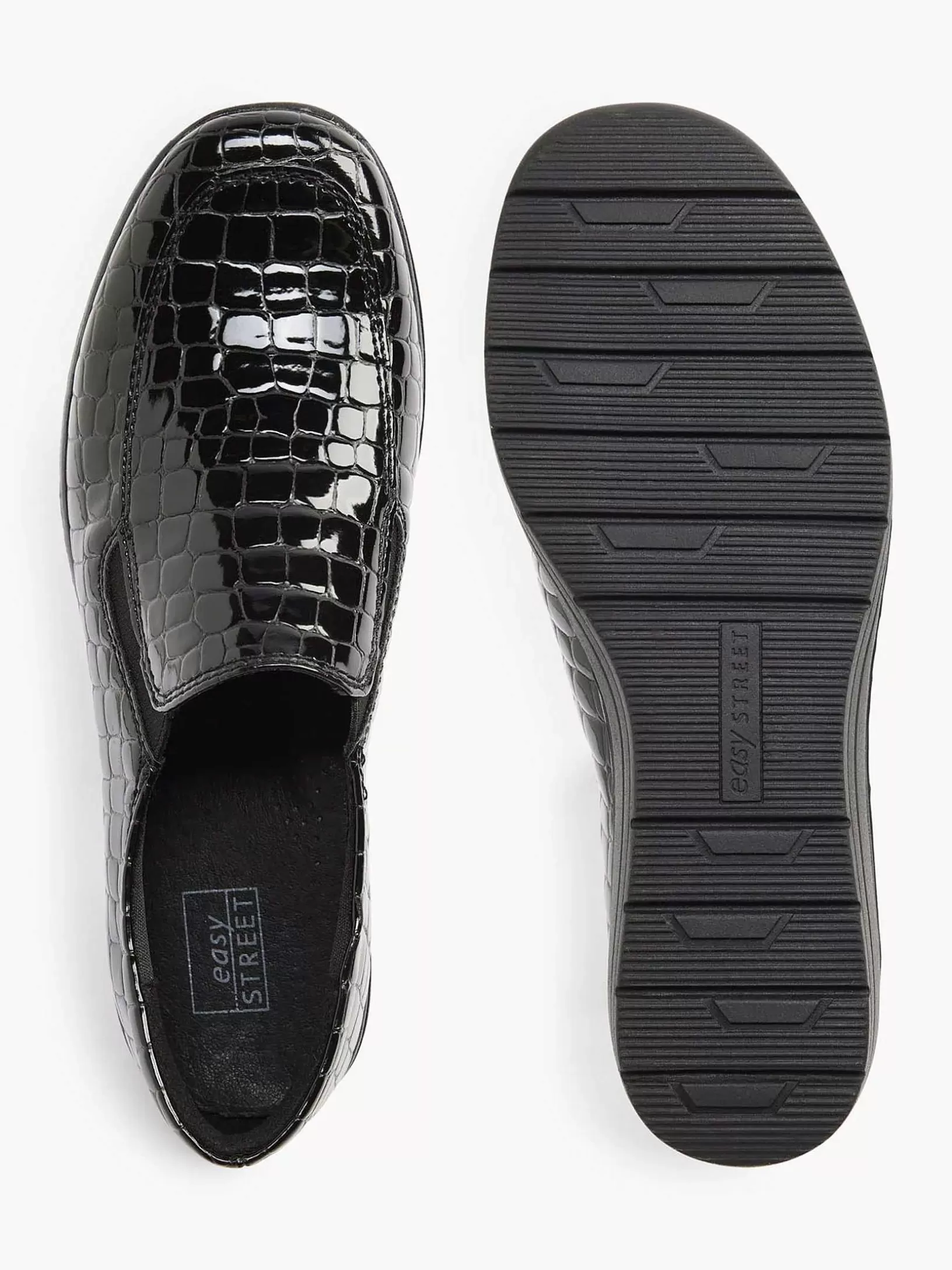 Ladies Easy Street Black Slip-On Lacquer
