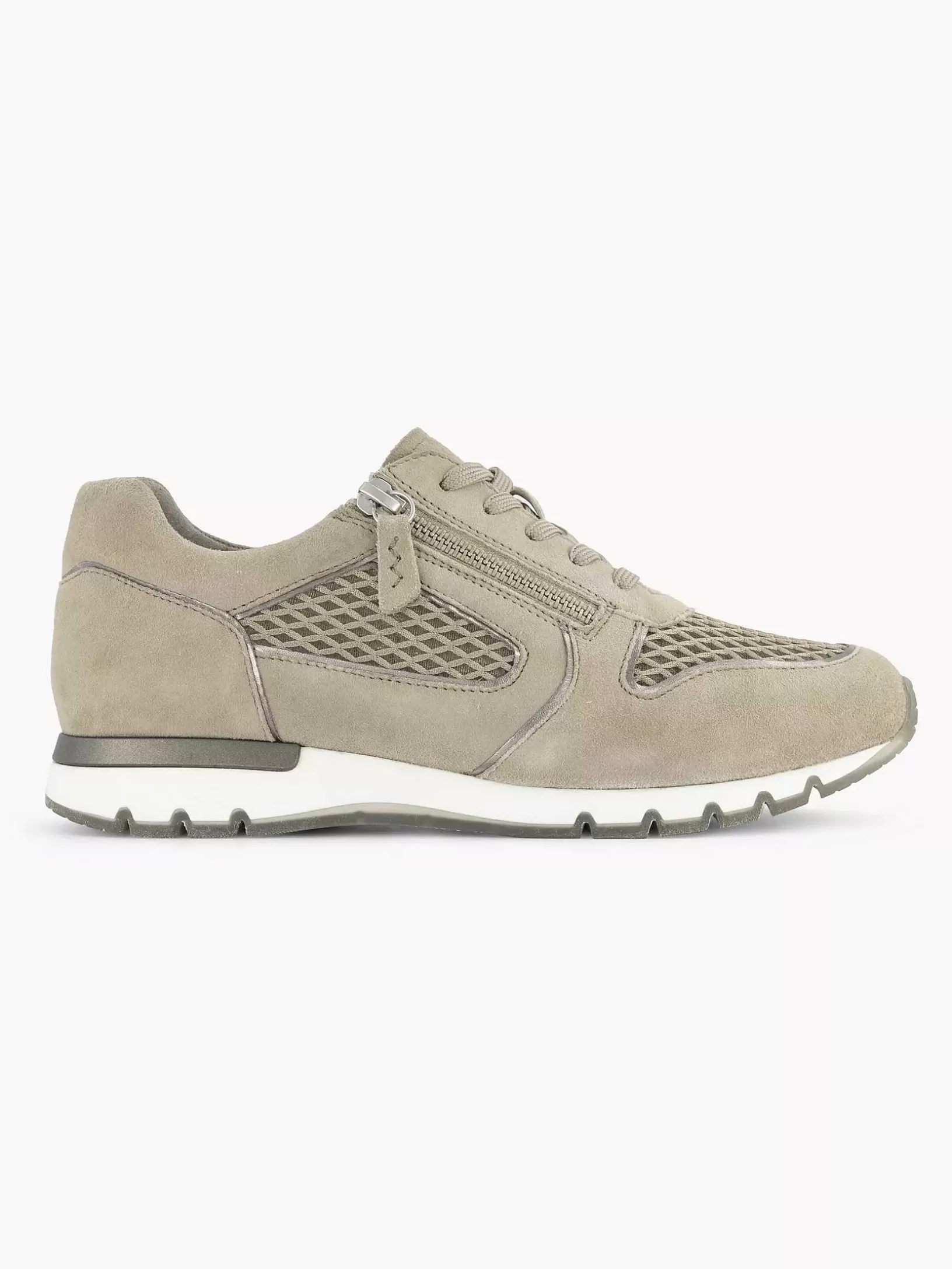 Ladies Medicus Sand-Colored Leather Comfort Sneaker
