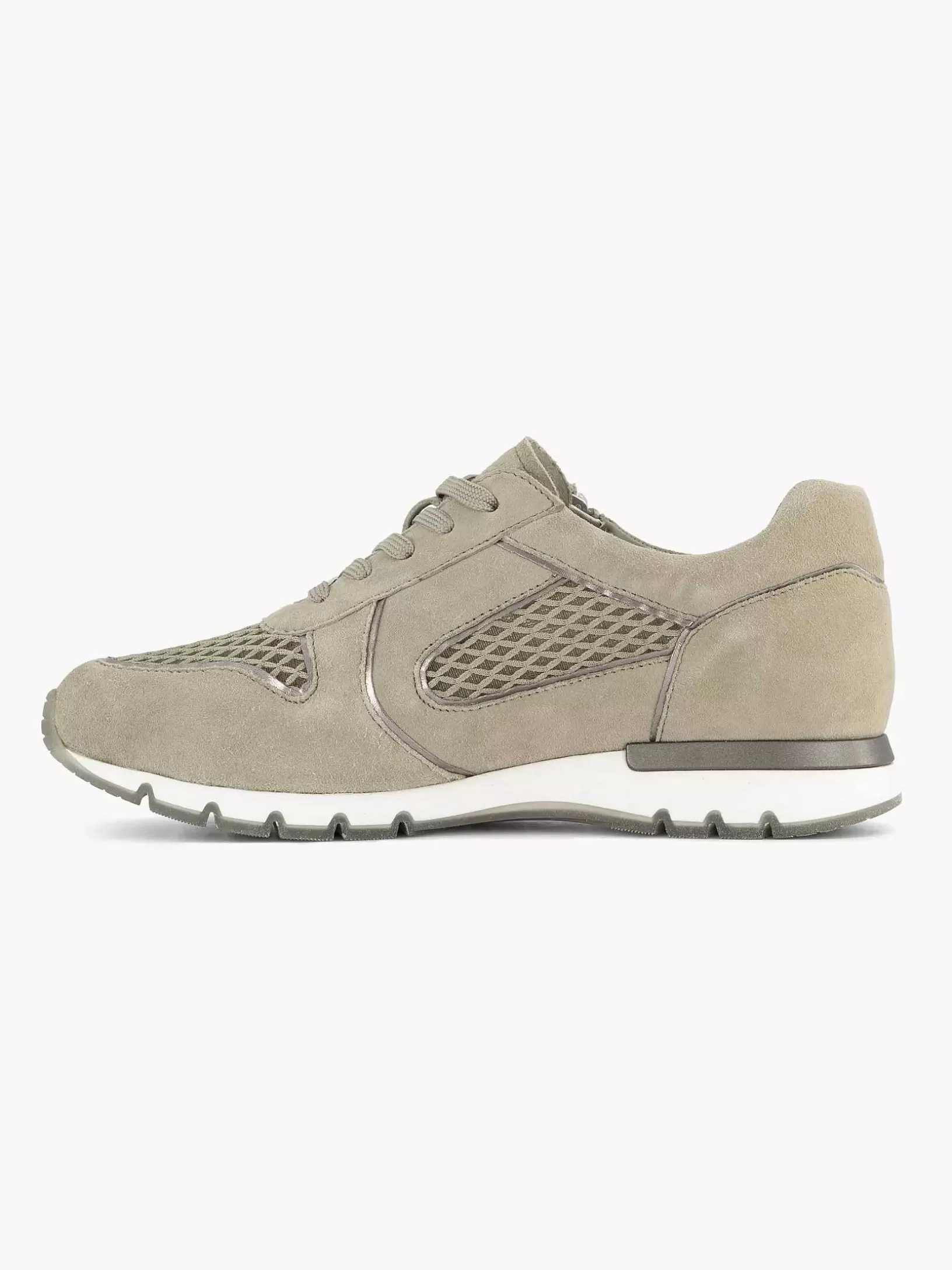 Ladies Medicus Sand-Colored Leather Comfort Sneaker