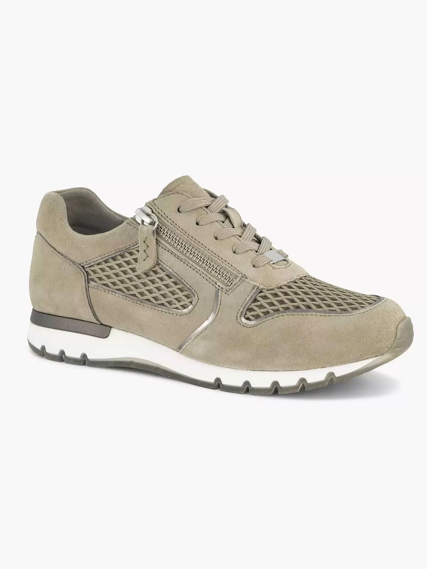 Ladies Medicus Sand-Colored Leather Comfort Sneaker